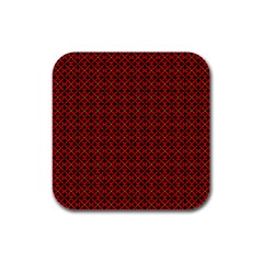 Df Pointsettia Rubber Square Coaster (4 Pack)  by deformigo