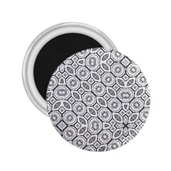 Black And White Baroque Ornate Print Pattern 2.25  Magnets