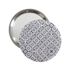 Black And White Baroque Ornate Print Pattern 2 25  Handbag Mirrors by dflcprintsclothing