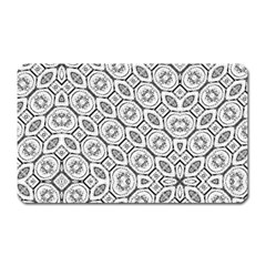 Black And White Baroque Ornate Print Pattern Magnet (Rectangular)