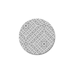 Black And White Baroque Ornate Print Pattern Golf Ball Marker (10 pack)