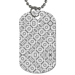 Black And White Baroque Ornate Print Pattern Dog Tag (Two Sides)