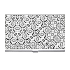 Black And White Baroque Ornate Print Pattern Business Card Holder