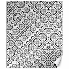 Black And White Baroque Ornate Print Pattern Canvas 8  x 10 