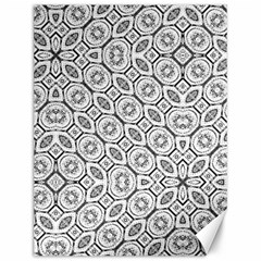 Black And White Baroque Ornate Print Pattern Canvas 12  x 16 