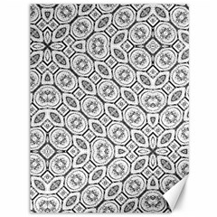 Black And White Baroque Ornate Print Pattern Canvas 36  x 48 