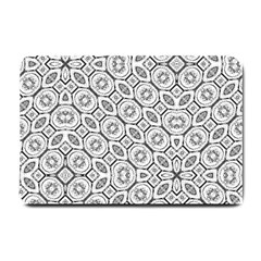 Black And White Baroque Ornate Print Pattern Small Doormat 