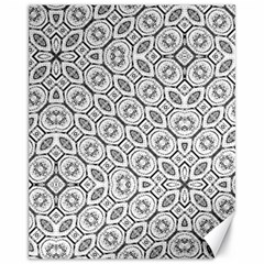 Black And White Baroque Ornate Print Pattern Canvas 11  x 14 