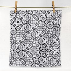 Black And White Baroque Ornate Print Pattern Face Towel