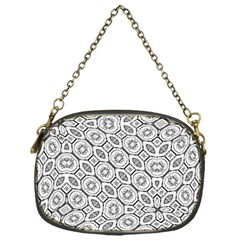 Black And White Baroque Ornate Print Pattern Chain Purse (One Side)