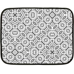 Black And White Baroque Ornate Print Pattern Fleece Blanket (Mini)