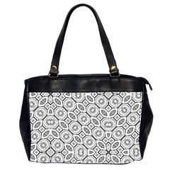 Black And White Baroque Ornate Print Pattern Oversize Office Handbag (2 Sides)