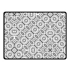 Black And White Baroque Ornate Print Pattern Fleece Blanket (Small)