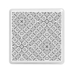 Black And White Baroque Ornate Print Pattern Memory Card Reader (Square)