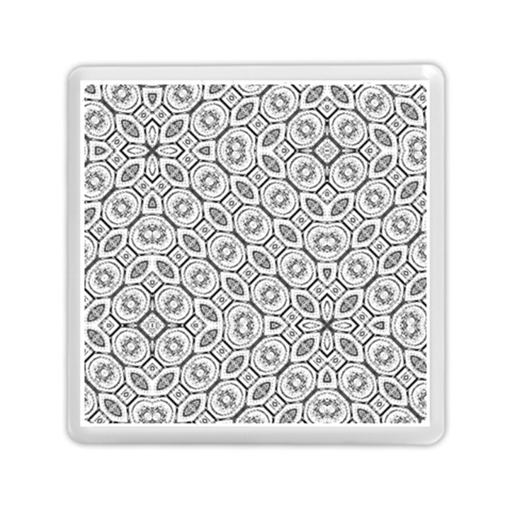 Black And White Baroque Ornate Print Pattern Memory Card Reader (Square)