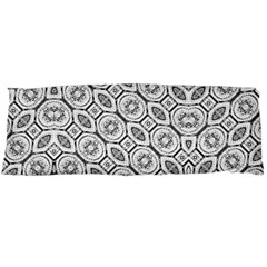 Black And White Baroque Ornate Print Pattern Body Pillow Case (Dakimakura)