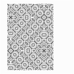 Black And White Baroque Ornate Print Pattern Small Garden Flag (Two Sides)