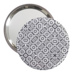 Black And White Baroque Ornate Print Pattern 3  Handbag Mirrors