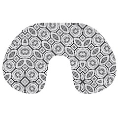 Black And White Baroque Ornate Print Pattern Travel Neck Pillow