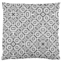 Black And White Baroque Ornate Print Pattern Large Flano Cushion Case (one Side) by dflcprintsclothing