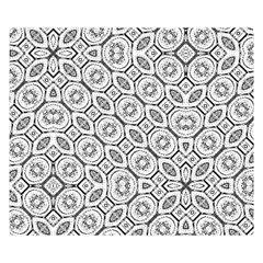 Black And White Baroque Ornate Print Pattern Double Sided Flano Blanket (Small) 