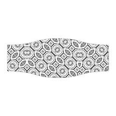 Black And White Baroque Ornate Print Pattern Stretchable Headband