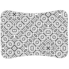 Black And White Baroque Ornate Print Pattern Velour Seat Head Rest Cushion