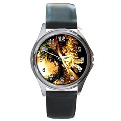 Christmas Tree  1 2 Round Metal Watch by bestdesignintheworld