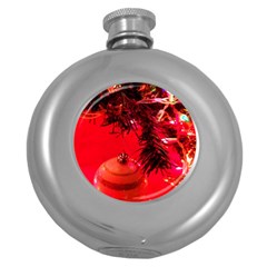 Christmas Tree  1 4 Round Hip Flask (5 Oz) by bestdesignintheworld