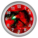 Christmas Tree  1 5 Wall Clock (Silver) Front