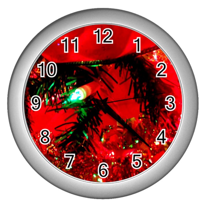 Christmas Tree  1 5 Wall Clock (Silver)