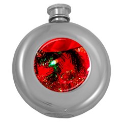 Christmas Tree  1 5 Round Hip Flask (5 Oz) by bestdesignintheworld