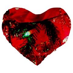 Christmas Tree  1 5 Large 19  Premium Flano Heart Shape Cushions by bestdesignintheworld