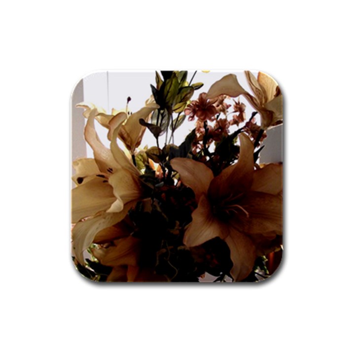 Lilies 1 1 Rubber Square Coaster (4 pack) 