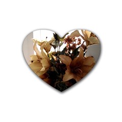 Lilies 1 1 Rubber Coaster (heart)  by bestdesignintheworld