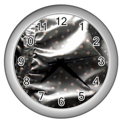 Polka Dots 1 2 Wall Clock (silver) by bestdesignintheworld