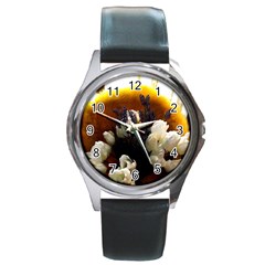 Tulips 1 2 Round Metal Watch by bestdesignintheworld