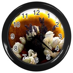 Tulips 1 2 Wall Clock (black) by bestdesignintheworld