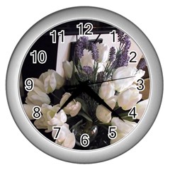 Tulips 1 1 Wall Clock (silver) by bestdesignintheworld