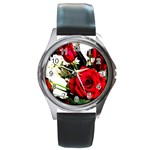 Roses 1 1 Round Metal Watch Front