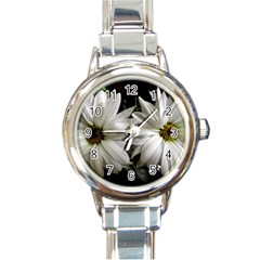 Daisies Round Italian Charm Watch by bestdesignintheworld