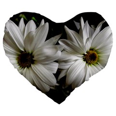 Daisies Large 19  Premium Heart Shape Cushions by bestdesignintheworld