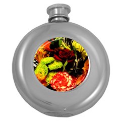 Flowers 1 1 Round Hip Flask (5 Oz) by bestdesignintheworld