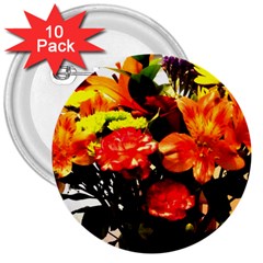 Flowers In A Vase 1 2 3  Buttons (10 Pack)  by bestdesignintheworld