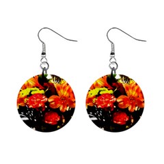 Flowers In A Vase 1 2 Mini Button Earrings by bestdesignintheworld