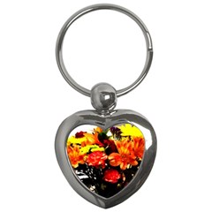 Flowers In A Vase 1 2 Key Chain (heart) by bestdesignintheworld