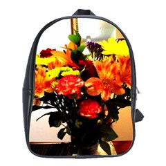 Flowers In A Vase 1 2 School Bag (large) by bestdesignintheworld