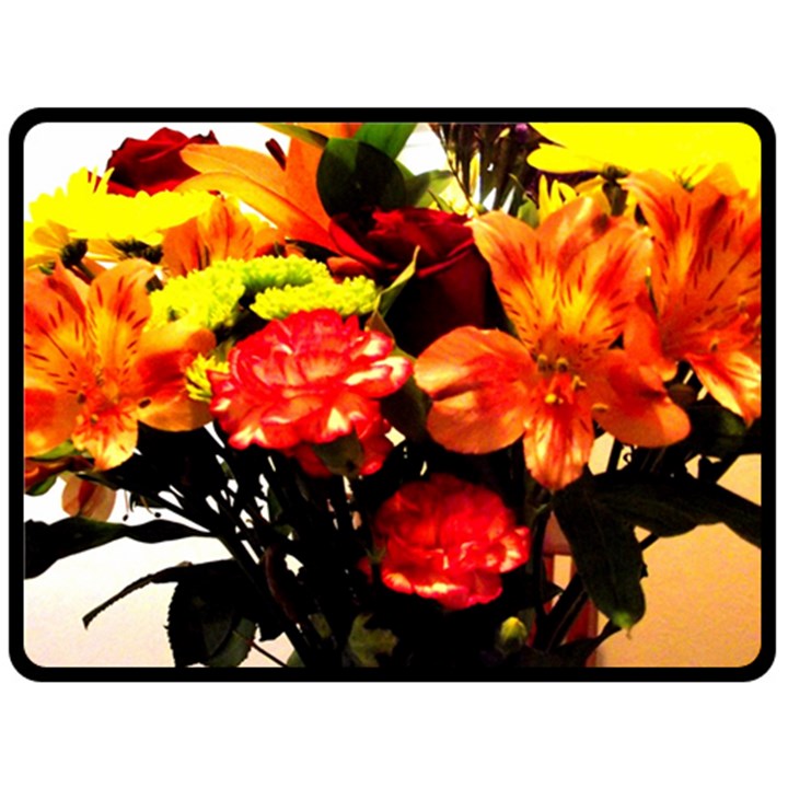 Flowers In A Vase 1 2 Double Sided Fleece Blanket (Large) 