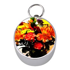 Flowers In A Vase 1 2 Mini Silver Compasses by bestdesignintheworld