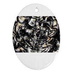 Marble Texture Oval Ornament (two Sides) by letsbeflawed